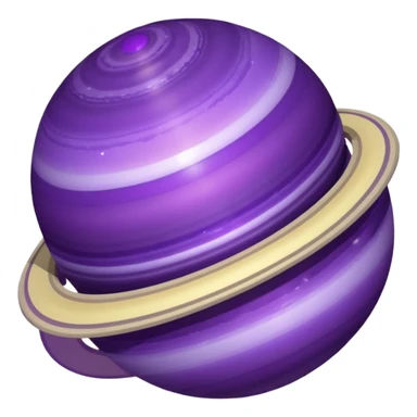 Purple heart shape Saturn sticker