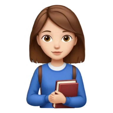 Brown hair’s Girl with books sticker