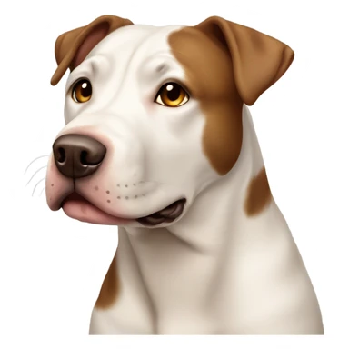Labrador/Pit bull mix dog white with brown patches sticker