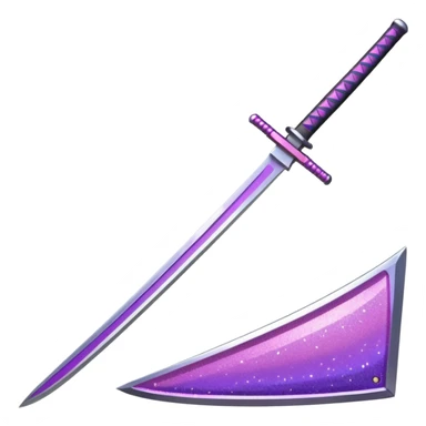 glitter purple and pink katana sticker
