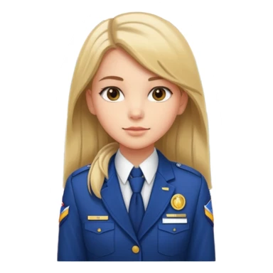 Reception Young girl, straight hair, wearing uniform jacket with hotel name badge, tasteful scarf, stand behind the desk

 sticker