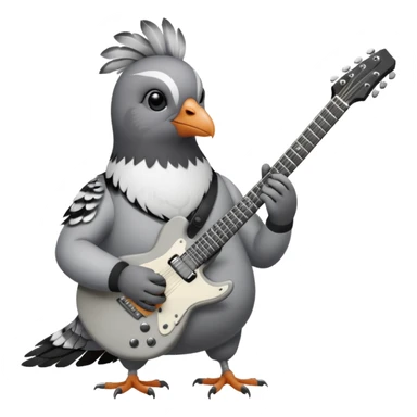 Pigeon playing electric guitar sticker