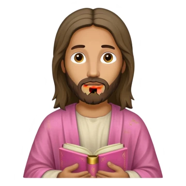 Jesus with a pink bible  sticker