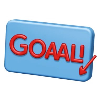 Word “Goal” sign comic style blue (#00A3E0) and red (#F9423A)  sticker