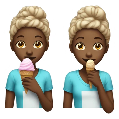 Black girl eating ice cream sticker