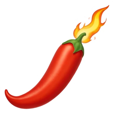 un piment rouge allongé avec une flamme sticker