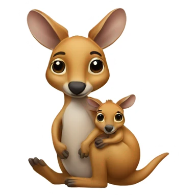 kangaroo with baby in its pouch sticker