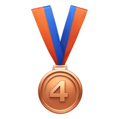 Copper 4th place medal with discord emoji style sticker