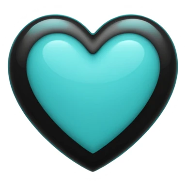 heart with black and teal highlights sticker