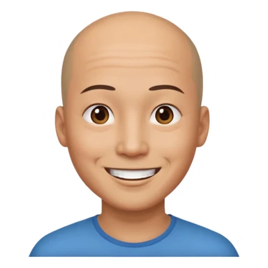 chineese man with a bald head and ponytail in the middle sticker