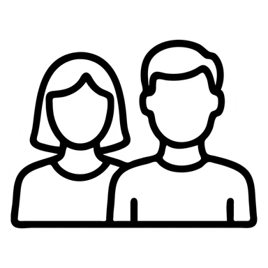 modern couple, two white people, male and female, minimal line art style sticker