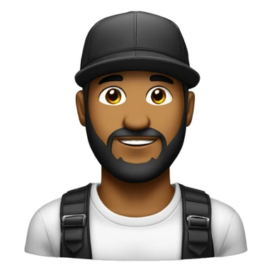 Reggaetonero con barba negra poblada, gorra, y cejas arqueadas sticker