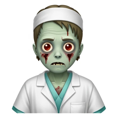 zombie hospital patient in hospital gown sticker