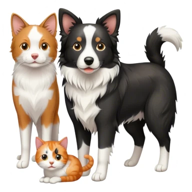 border collie with 2 cats sticker