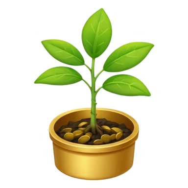 plant sprouting from a coin sticker