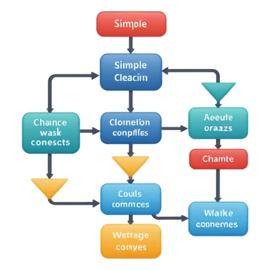 flowchart with multiple tasks and connections sticker