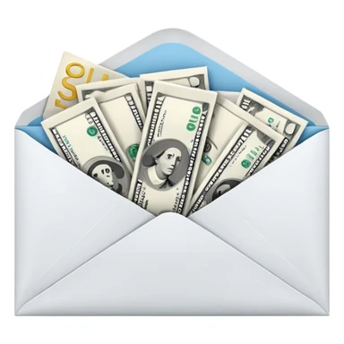 Salary enclosed in an envelope sticker