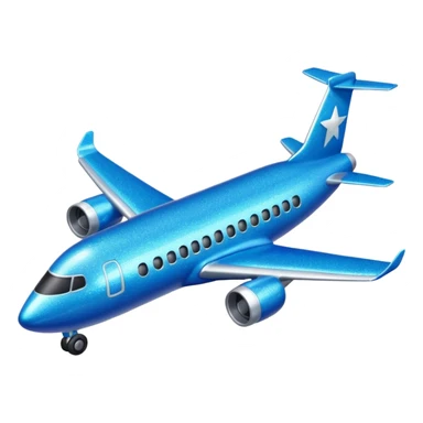 Glitter blue avião sticker