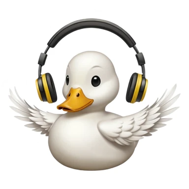 duck listening to music with headphones  sticker