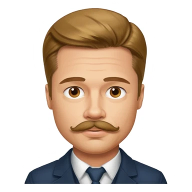 brad pitt with stache sticker