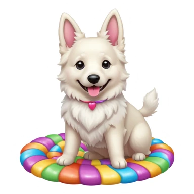White belgian Shepard Dancing in Candyland sticker