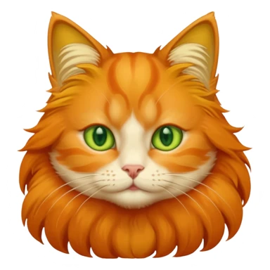 orange and yellow cat with long hair sticker