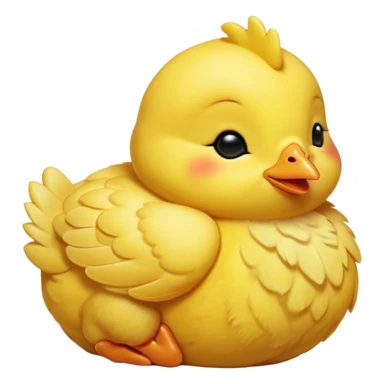 Meme-Worthy Cute Sleeping Yellow Baby Chicken Portrait Emoji, Head resting peacefully with a contented smile, showcasing a delightfully tiny build and a luxuriously soft bright yellow downy coat, eyes shut in a serene, restful nap, Simplified yet hilariously adorable features, highly detailed, glowing with a soft, drowsy light, high shine, relaxed and utterly lovable, stylized with an air of playful laziness, bright and heartwarming, soft glowing outline, capturing the essence of a comically sleepy chick, so meme-worthy it feels like it could instantly become the next viral sensation of adorable slumber! sticker