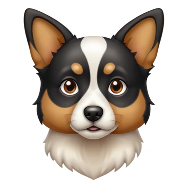 Black tan and white dog with pointy ears sticker