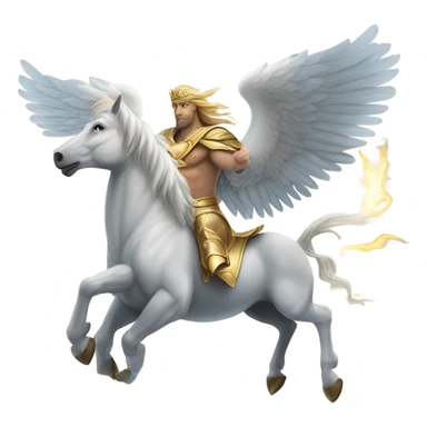 Pegasus creature flying with Zeus on it  sticker