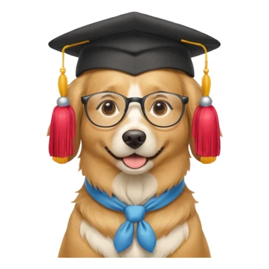 dog in a professor's hat and glasses sticker