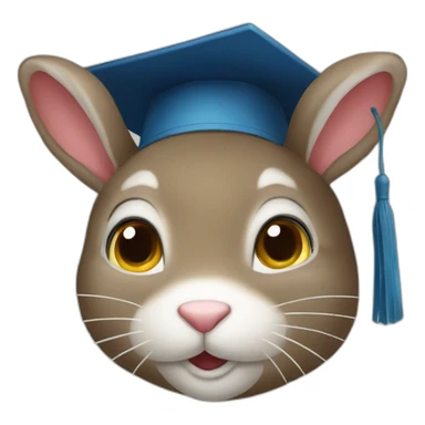 Ukrainian rabbit student in a square academic cap sticker