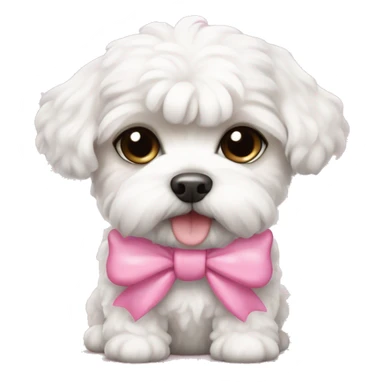 Schichon puppy pink bow sticker