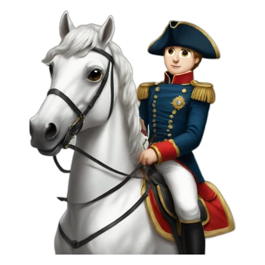 young napoleon on white horse sticker