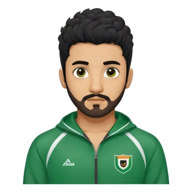 Abdul Ali : Age: Late 20s
Appearance: A strong-built South Asian man with permed hair black hair, a close shave beard, and dark brown eyes.
Outfit: Green player tracksuit  sticker