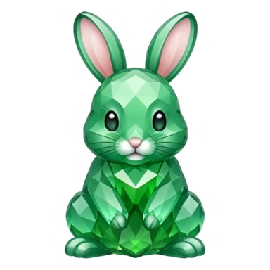 bunny made of green crystals sticker