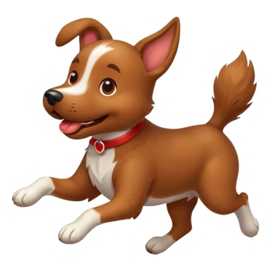 happy dog running after ball sticker