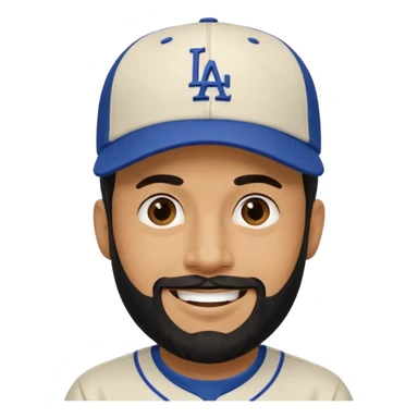 Can you make a guy with a black beard wearing an LA dodger hat? sticker