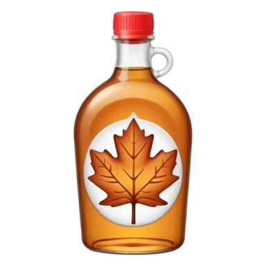 Cute plastic bottle of maple syrup without maple leaves sticker