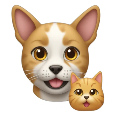 New animal mix between a cat and a dog saying "MIAU" sticker