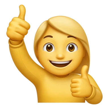 a yellow emoji smiling with a thumbs up sticker