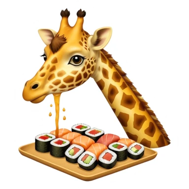 Giraff eating sushi sticker