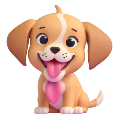 happy puppy with its tongue out, vibrant and fun sticker