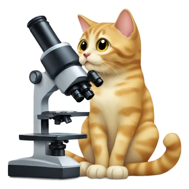 cat looking through a microscope sticker