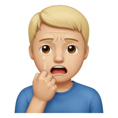 Tourne cet emoji 🤜 de -90 degrés et met le sur la bouche de cette emoji 😭 sticker