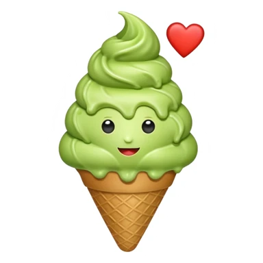 heart shape matcha ice cream heart cone heart heart heart sticker
