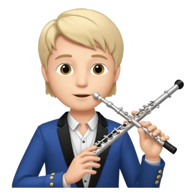 male flute player sticker