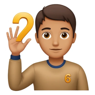 🤷🏻‍♂️ number 6 in left hand and number 7 in the right hand sticker