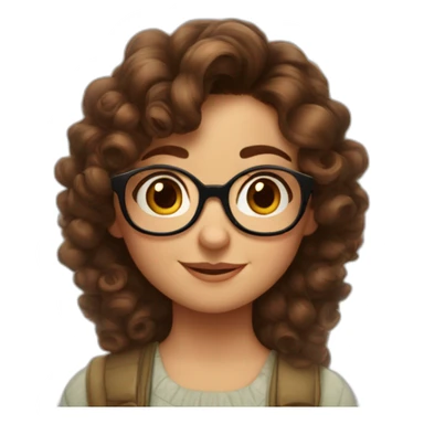 Disney Pixar Movie Poster Girl with a little curly brown hair, brown eyes and glasses sticker
