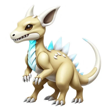 Shiny Exotic Excessive Mysterious Cubone-Marowak-Pokémon-Fakémon-hybrid-creature (full body) sticker