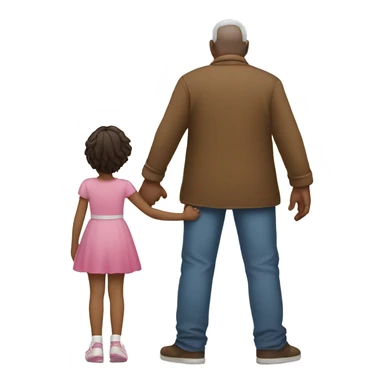 father and daughter holding their hands and seen from the back sticker